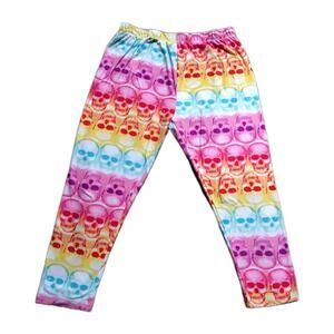 Juniors No Boundaries Multi Color Skull Leggings, Large(11-13)